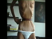Webcam caught a skinny girl getting naked